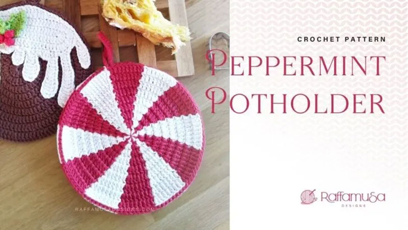 Crochet Peppermint Potholder
