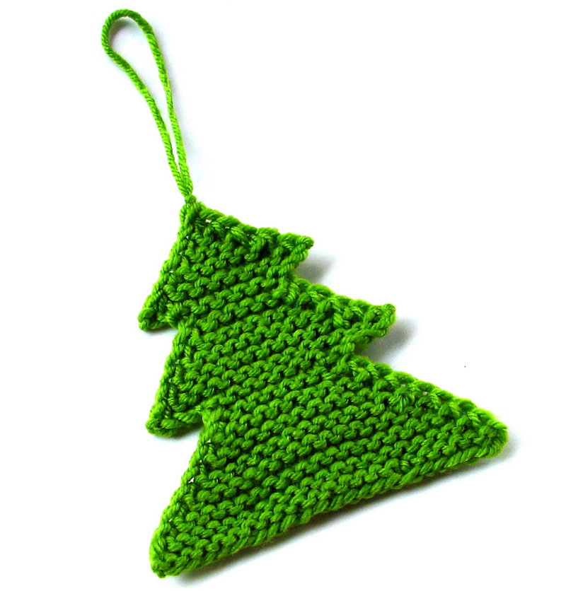 Hand-knitted Christmas trees