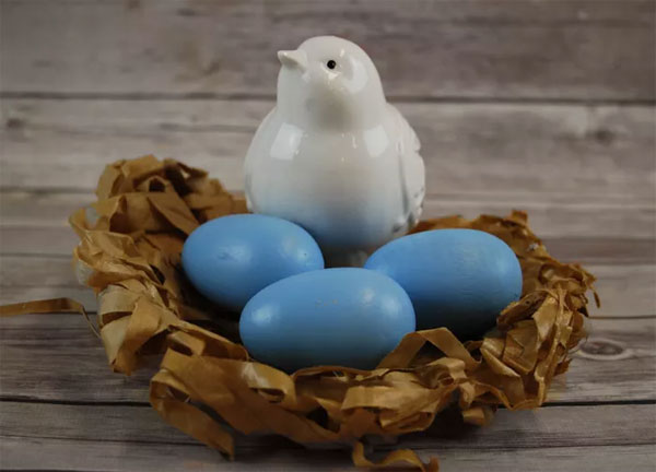 Paper Bird's Nest With Blue Eggs