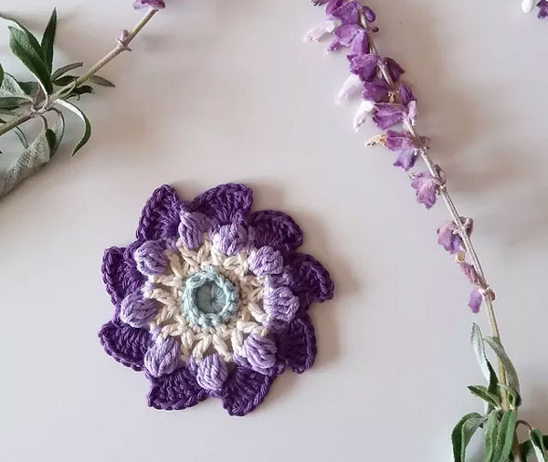Pinwheel Crochet Flower Free Pattern