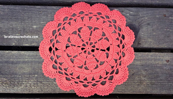 Coral Lace Doily