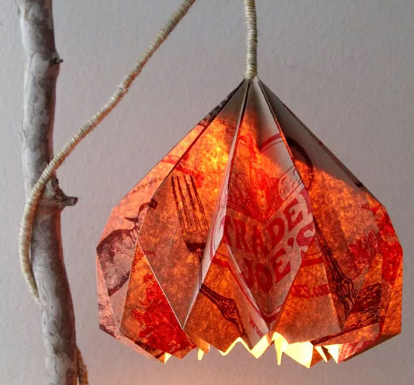 DIY Origami Paper Pendant Lamp Shade