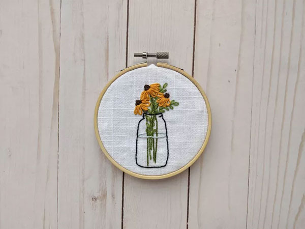 Stitch a Jar of Fresh Sunflowers