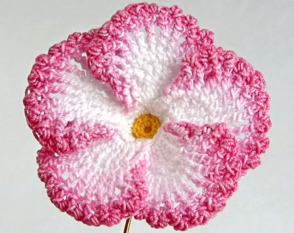 Lacy Crochet Flower Brooch
