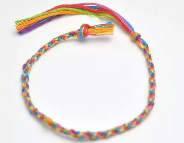 Friendship Bracelet Made With a Recycled Plastic Lid