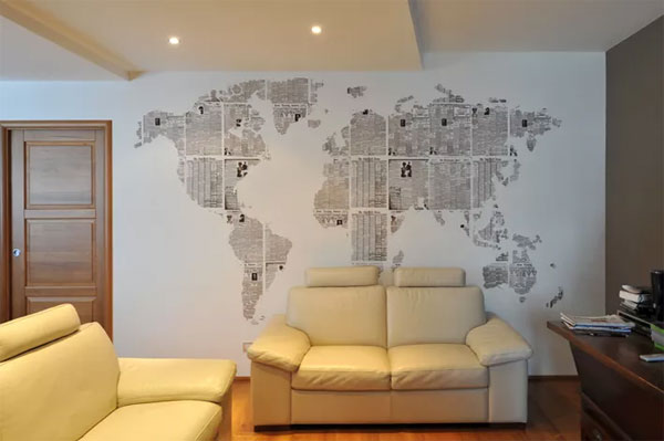 Newspaper Wall Map