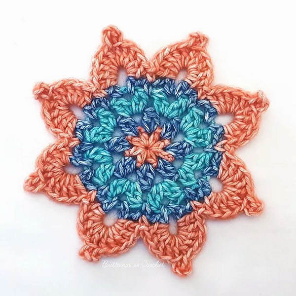Picot Crochet Flower Free Pattern