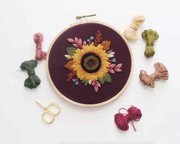 Embroider an Autumn Sunflower