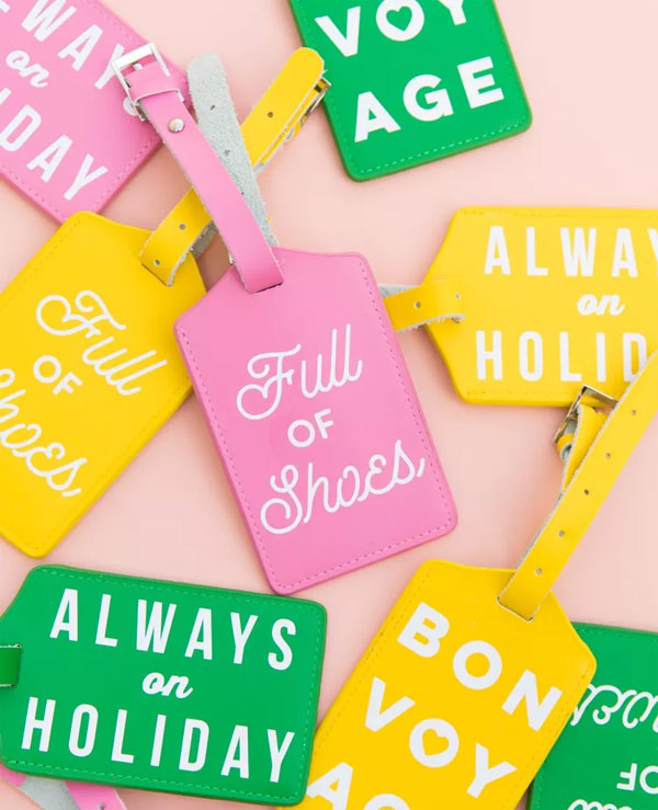Typographic Luggage Tags