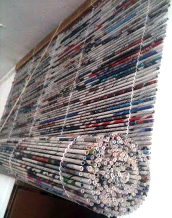 DIY Roman Blinds Out of Newspaper
