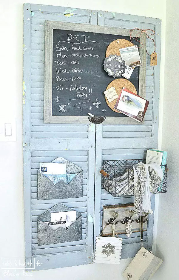Upcycle the Shutter into a Wall Organizer