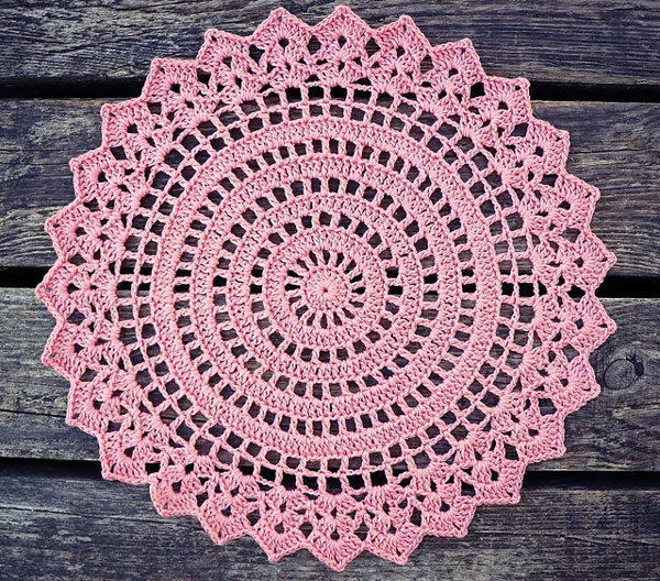 Vintage Pink Doily Placement