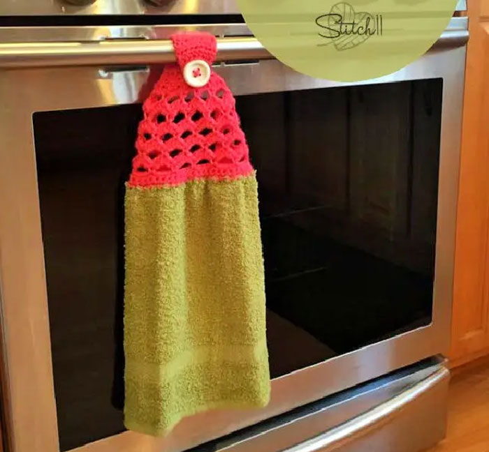 crochet towel topper