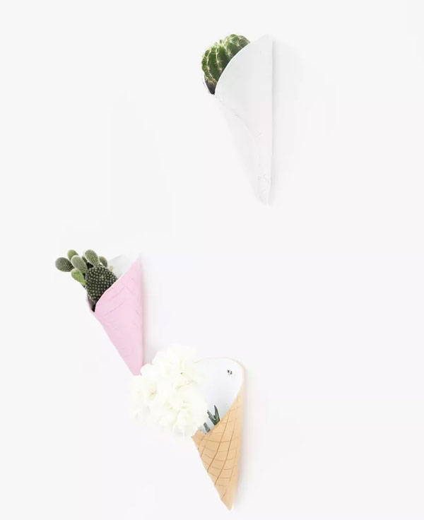 Ice Cream Cone Wall Planters