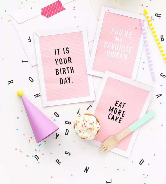 DIY Letterboard Birthday Cards