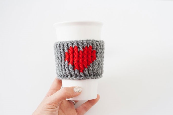 Heart Cup Cozy Crochet Pattern
