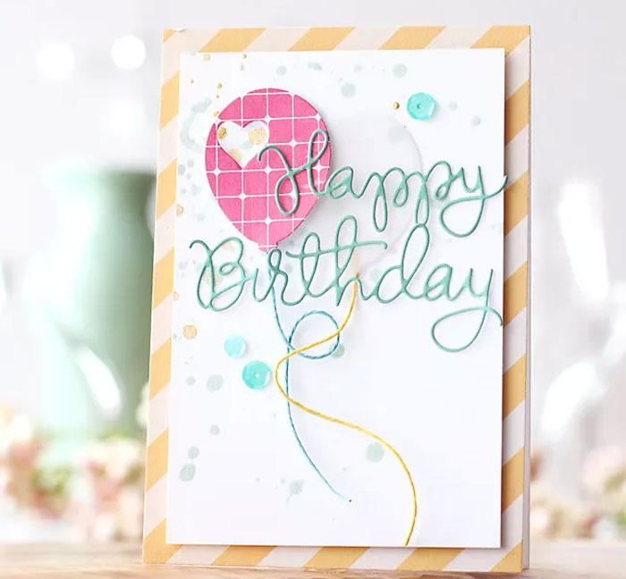 Paper Balloon Happy Birthday Card