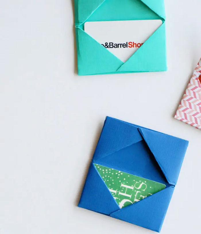Paper Folded Gift Card Holders