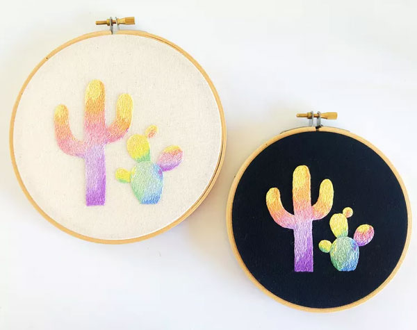 Paint Pastel Cacti with Thread