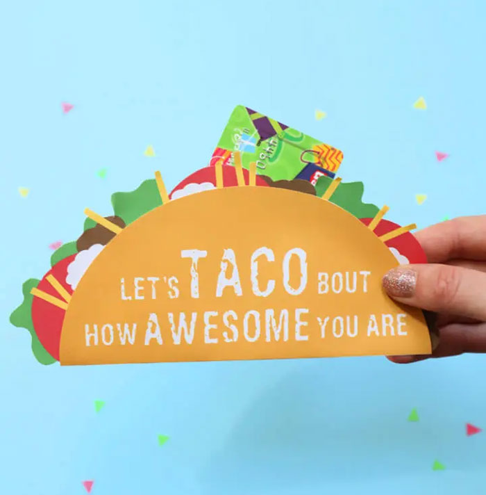 Handmade Taco Gift Card Holder
